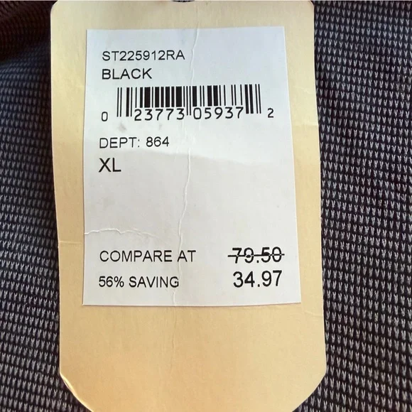 Tommy Bahama Men's Short Sleeve Performance Shirt - Black & White Pattern - Picture 3 of 4